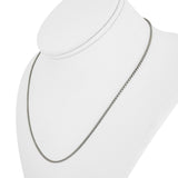 14k White Gold 5.8g Thin Solid 1.5mm Box Link Chain Necklace 18"