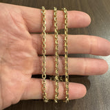 14k Yellow Gold 33g Solid Heavy 3.5mm Cable Biker Link Chain Necklace 26"