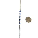 14k White Gold Tanzanite and Diamond 6.7g Ladies Bar Link Bracelet 7.25"