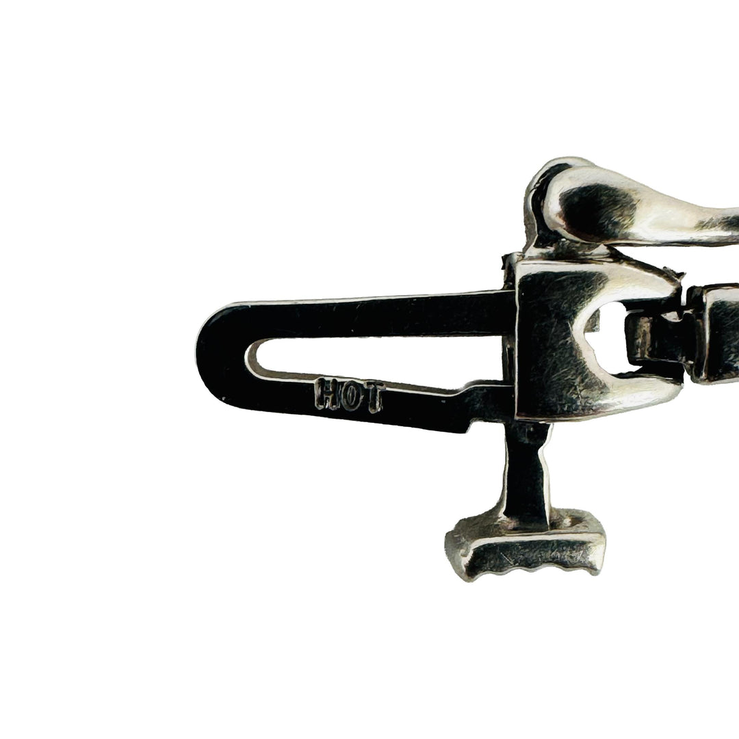 14k White Gold Tanzanite and Diamond 6.7g Ladies Bar Link Bracelet 7.25"