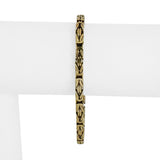 14k Yellow Gold 19.4g Solid Squared 4mm Byzantine Link Bracelet Italy 7.5"