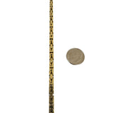 14k Yellow Gold 19.4g Solid Squared 4mm Byzantine Link Bracelet Italy 7.5"