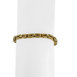 14k Yellow Gold 19.4g Solid Squared 4mm Byzantine Link Bracelet Italy 7.5"