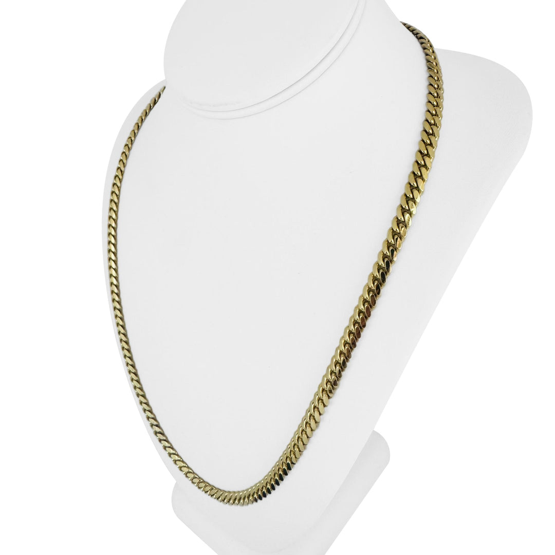 10k Yellow Gold 59.5g Solid Heavy 6mm Cuban Link Chain Necklace 24"
