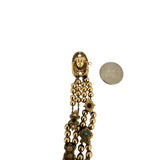 14k Yellow Gold 31g Vintage Two Strand Slide Charm Ladies Bracelet 6.75"