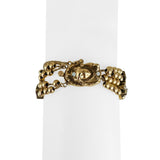 14k Yellow Gold 31g Vintage Two Strand Slide Charm Ladies Bracelet 6.75"