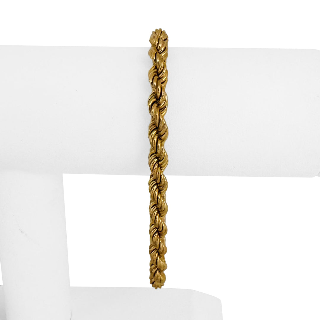 18k Yellow Gold 10.7g Vintage Ladies Thick 6mm Rope Bracelet 8"