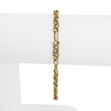 18k Yellow Gold 3.9g Hollow Light 5mm Ladies Fancy Link Bracelet Italy 7.5"
