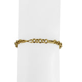18k Yellow Gold 3.9g Hollow Light 5mm Ladies Fancy Link Bracelet Italy 7.5"