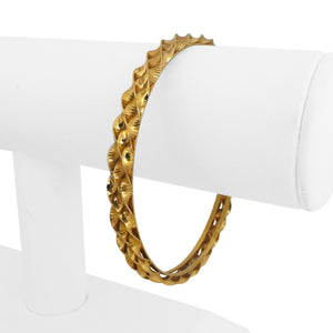 22k Yellow Gold 19.2g Solid 7mm Slip-On Fancy Bangle Bracelet 8.25"