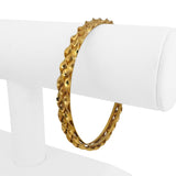 22k Yellow Gold 19.2g Solid 7mm Slip-On Fancy Bangle Bracelet 8.25"