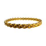 22k Yellow Gold 19.2g Solid 7mm Slip-On Fancy Bangle Bracelet 8.25"