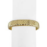 14k Yellow Gold 16.9g Ladies Ribbed 11mm Zig Zag Bangle Bracelet 6.5"