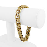 14k Yellow Gold 29.5g Hollow Men's 11mm Double Curb Link Bracelet 8.5"