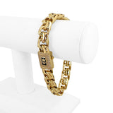 14k Yellow Gold 29.5g Hollow Men's 11mm Double Curb Link Bracelet 8.5"