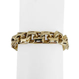 14k Yellow Gold 29.5g Hollow Men's 11mm Double Curb Link Bracelet 8.5"