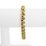 14k Yellow Gold 14.6g Ladies Polished 8mm San Marco Link Bracelet Italy 7"