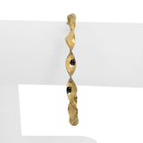 14k Yellow Gold 8.6g Hollow Light 6mm Twisted Spiral Bangle Bracelet 7.5"