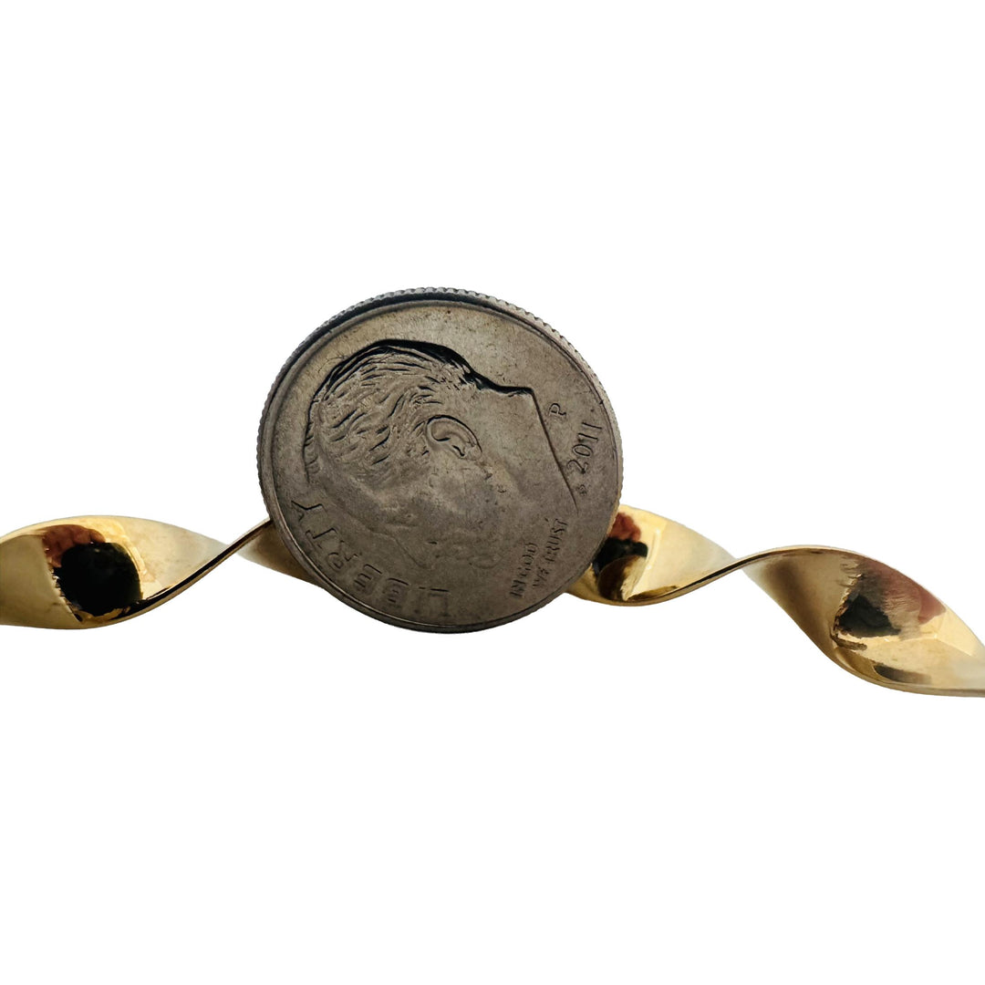 14k Yellow Gold 8.6g Hollow Light 6mm Twisted Spiral Bangle Bracelet 7.5"