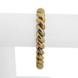 14k Yellow White and Rose Gold 29.7g San Marco Link Bracelet Italy 7.5"