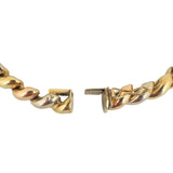 14k Yellow White and Rose Gold 29.7g San Marco Link Bracelet Italy 7.5"