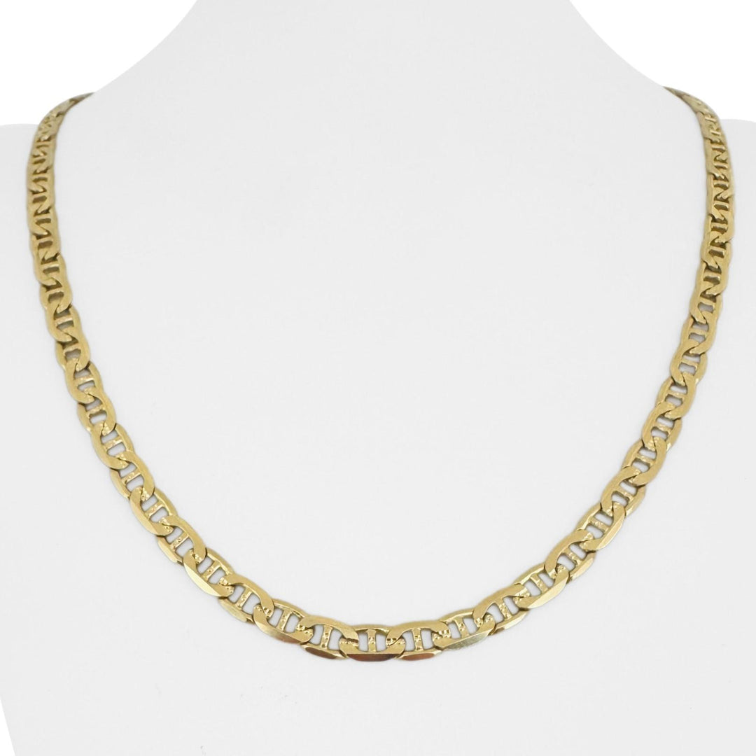 14k Yellow Gold 26g Solid Diamond Cut 5.5mm Mariner Link Chain Necklace 22"