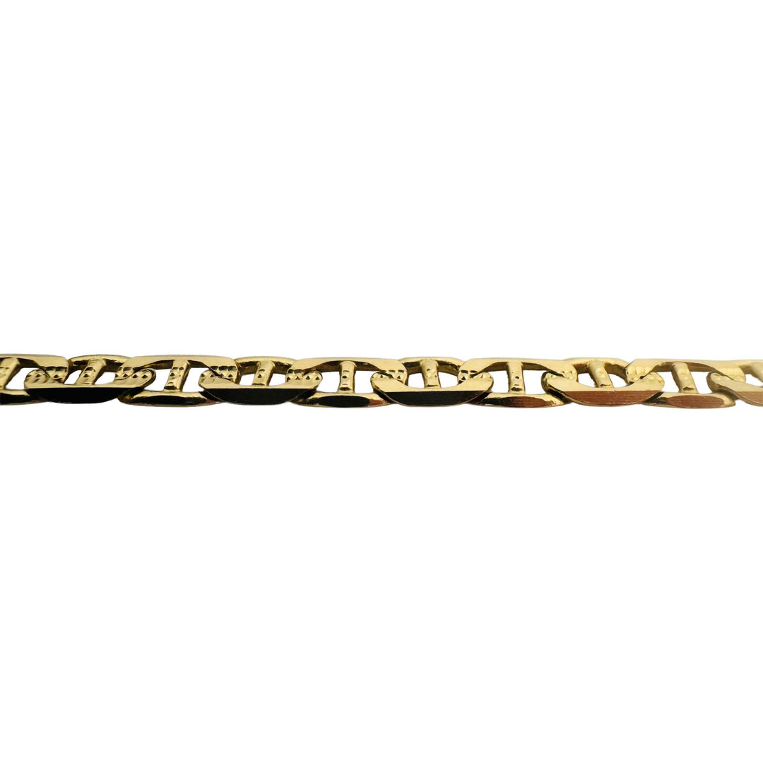 14k Yellow Gold 26g Solid Diamond Cut 5.5mm Mariner Link Chain Necklace 22"