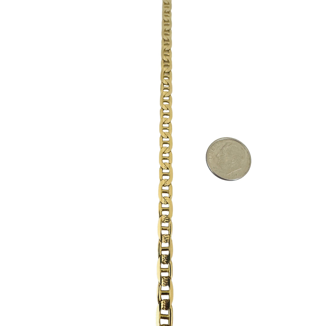 14k Yellow Gold 26g Solid Diamond Cut 5.5mm Mariner Link Chain Necklace 22"