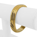 14k Yellow Gold 19g Ladies Polished 13mm Fancy Bangle Bracelet 6.5"