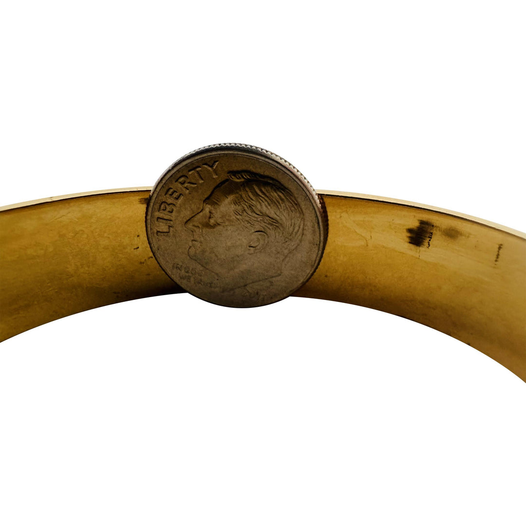 14k Yellow Gold 19g Ladies Polished 13mm Fancy Bangle Bracelet 6.5"