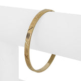 14k Yellow Gold 6.2g Hollow Diamond Cut 5mm Bangle Bracelet 7.25"