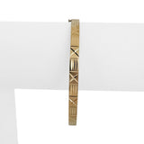 14k Yellow Gold 6.2g Hollow Diamond Cut 5mm Bangle Bracelet 7.25"