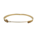 14k Yellow Gold 6.2g Hollow Diamond Cut 5mm Bangle Bracelet 7.25"