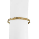 14k Yellow Gold 6.2g Hollow Diamond Cut 5mm Bangle Bracelet 7.25"