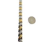 14k Yellow and White Gold 10.2g Diamond Cut X Link Bracelet 7"