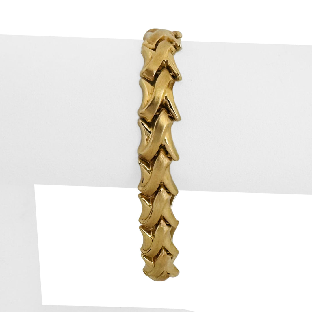 14k Yellow Gold 12g Ladies 10mm Fancy Link Bracelet Italy 7.25"