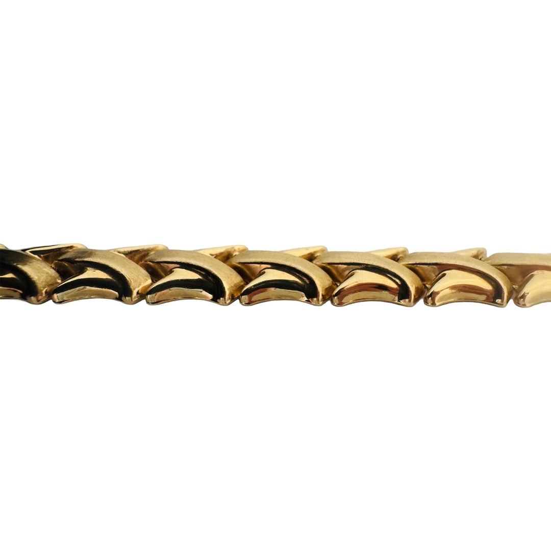 14k Yellow Gold 12g Ladies 10mm Fancy Link Bracelet Italy 7.25"