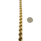 14k Yellow Gold 12g Ladies 10mm Fancy Link Bracelet Italy 7.25"