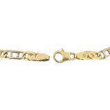 14k Yellow and White Gold 15g Two Tone 6mm Men's Fancy Link Bracelet Italy 8.25"