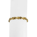 14k Yellow Gold 9g Ladies 6.5mm XO Hugs and Kisses Link Bracelet Italy 7.25"