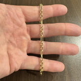 18k Yellow Gold 3.9g Hollow Light 5mm Ladies Fancy Link Bracelet Italy 7.5"