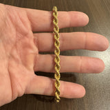 18k Yellow Gold 10.7g Vintage Ladies Thick 6mm Rope Bracelet 8"