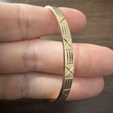 14k Yellow Gold 6.2g Hollow Diamond Cut 5mm Bangle Bracelet 7.25"