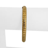 14k Yellow Gold 6.5g Hollow Diamond Cut 6mm Bangle Bracelet 7.25"