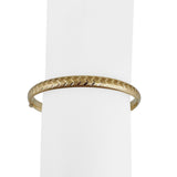 14k Yellow Gold 6.5g Hollow Diamond Cut 6mm Bangle Bracelet 7.25"