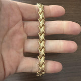 14k Yellow Gold 12g Ladies 10mm Fancy Link Bracelet Italy 7.25"