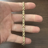 14k Yellow Gold 8.4g Ladies 6mm Fancy X Link Bracelet Italy 7"