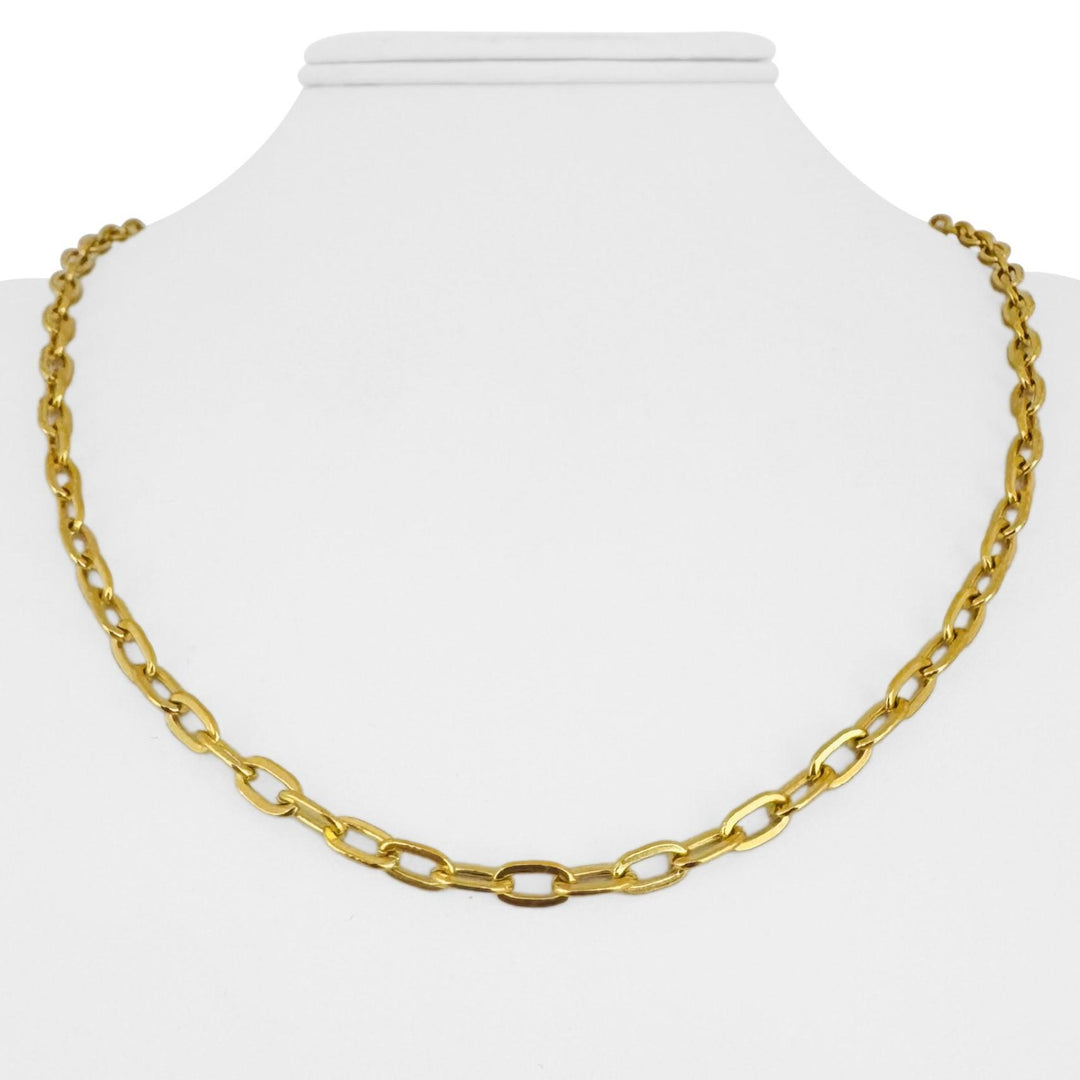 23k Yellow Gold 30.4g Solid Heavy 4.5mm Oval Cable Link Chain Necklace 21"