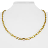 23k Yellow Gold 30.4g Solid Heavy 4.5mm Oval Cable Link Chain Necklace 21"