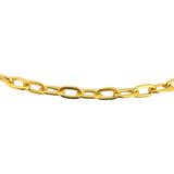 23k Yellow Gold 30.4g Solid Heavy 4.5mm Oval Cable Link Chain Necklace 21"